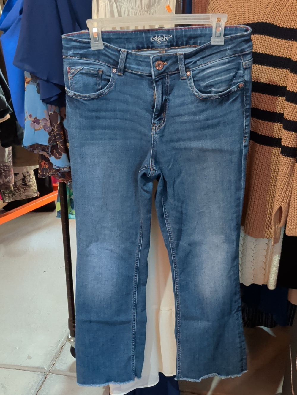 edgely Blue Wide-Leg Jeans - Mid Rise